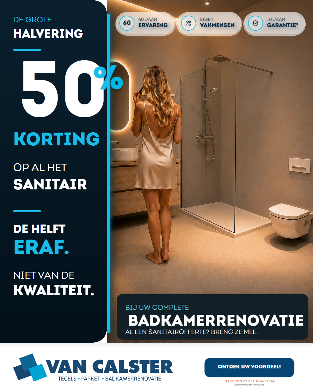 De Grote Halvering: 50% korting op sanitair bij een volledige badkamerrenovatie