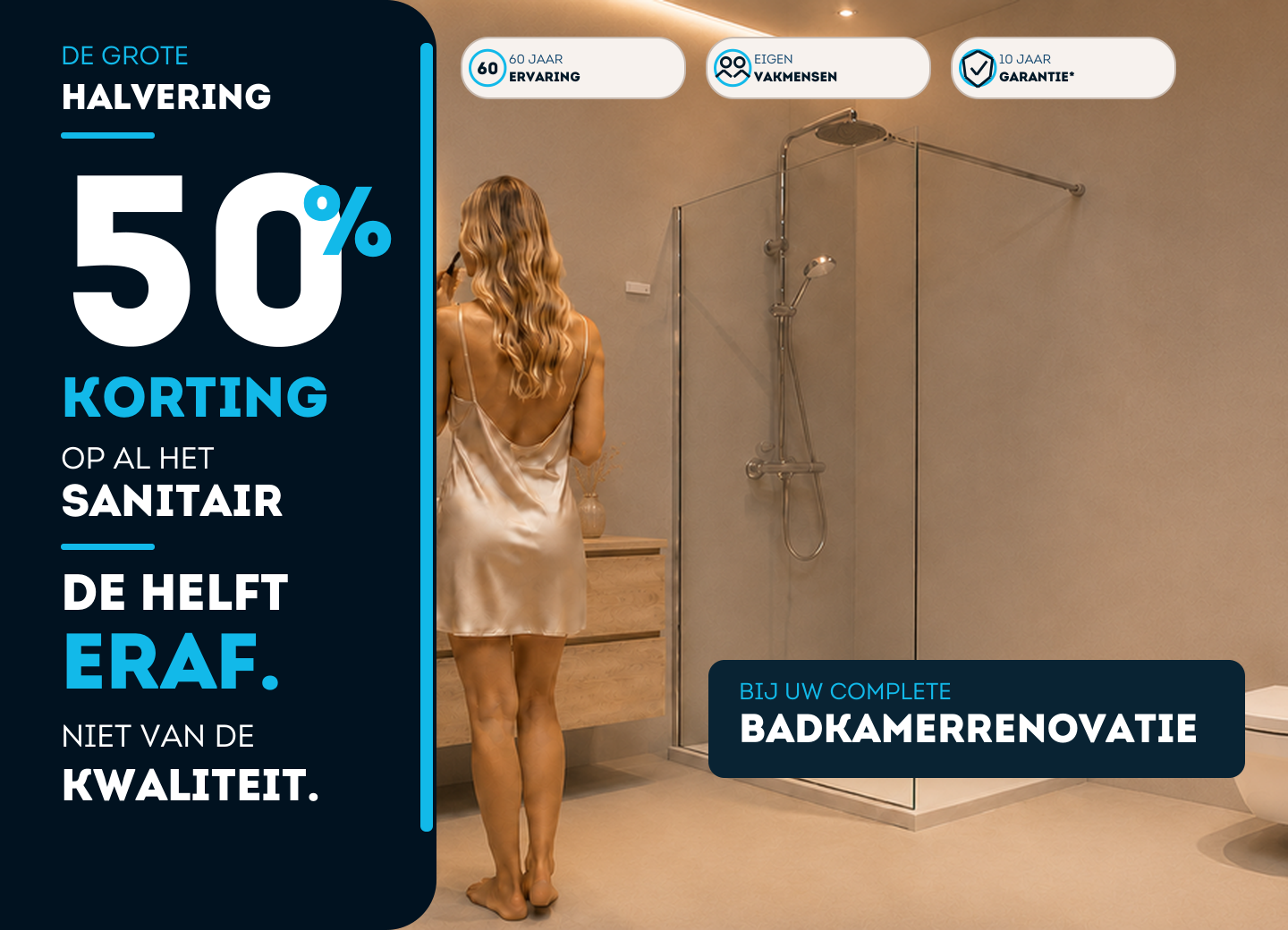 De Grote Halvering – 50% korting op sanitair