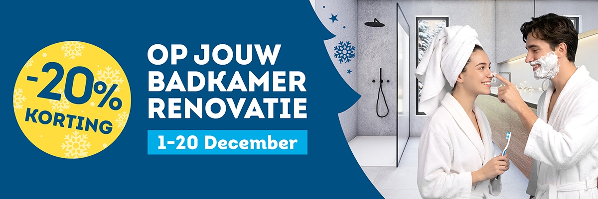 Profiteer nu van -20% op uw badkamerrenovatie!