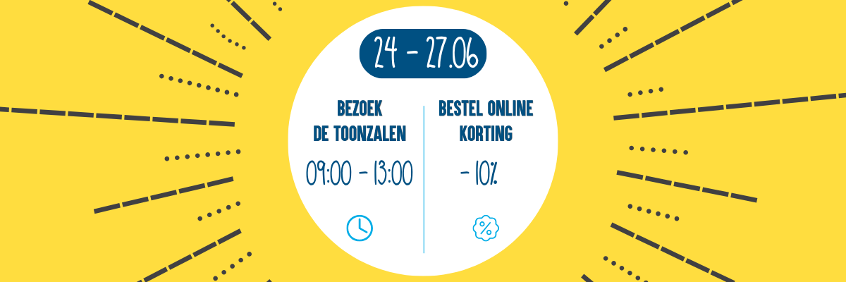 Aangepaste openingsuren én 10% extra korting online van 24 t.e.m. 27 juni