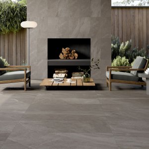 Keramische Terrastegel - TerraSlate Dark Rett. - Dark - 100x100x2 cm