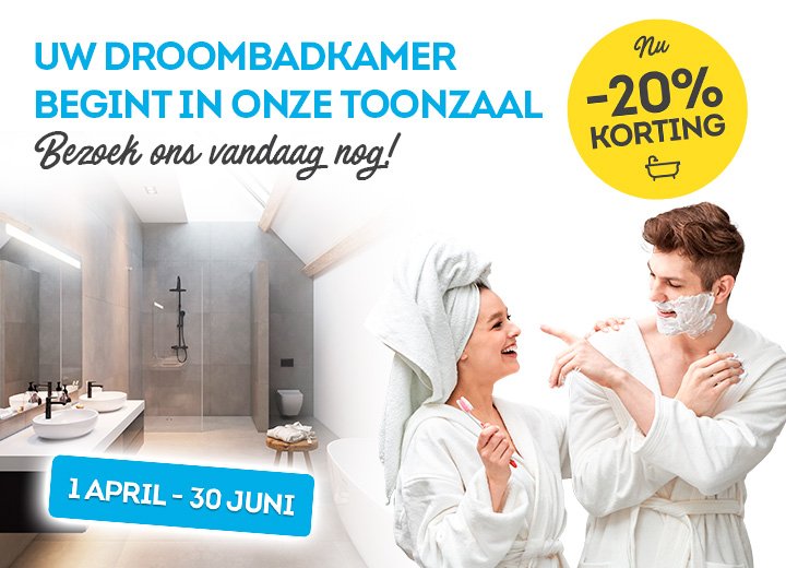 Profiteer nu van -20% op uw badkamerrenovatie!