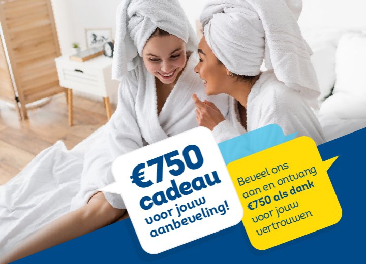 Beveel ons aan — ontvang €750!