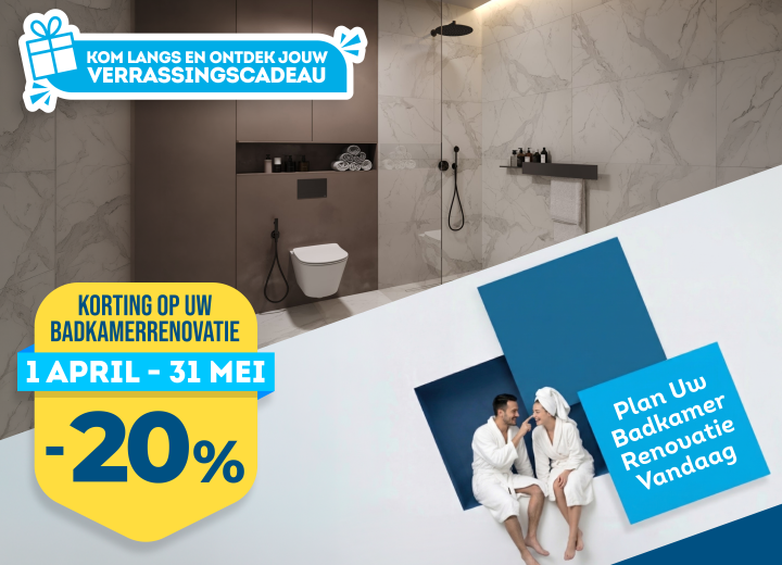 Profiteer van -20% korting op jouw badkamerrenovatie!