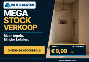 Mega Stock Verkoop: 18 geselecteerde stocktegels vanaf € 9,99/m²