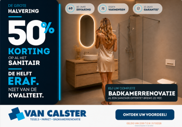 De Grote Halvering: 50% korting op sanitair